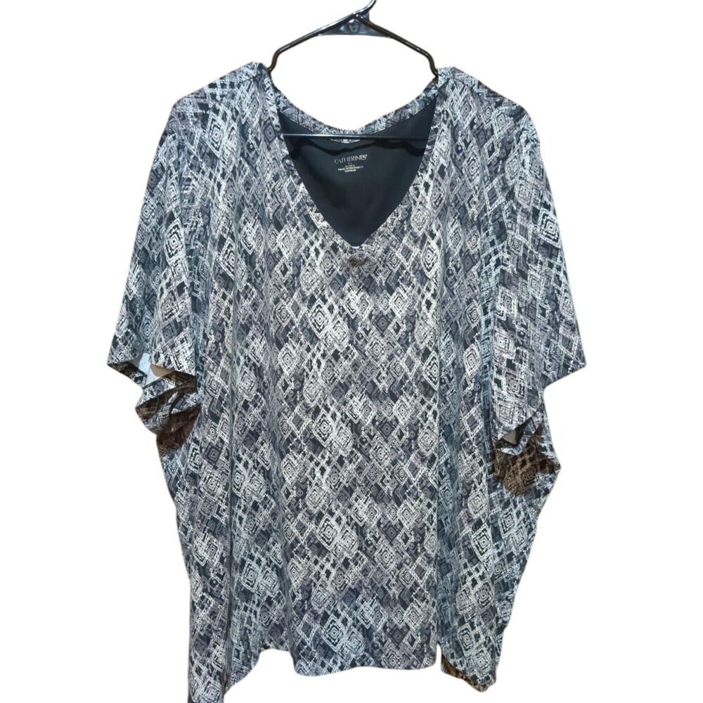Catherines Black & White Women's  Pull-Over Tunic 5X  34W 36W SEE Discription